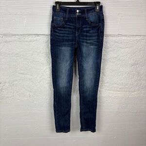 FLAMINGO Classic Blue embellished pockets Denim cotton stretch skinny Jeans SZ S